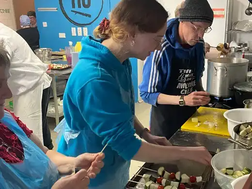 People working together in a Handcrafted kitchen